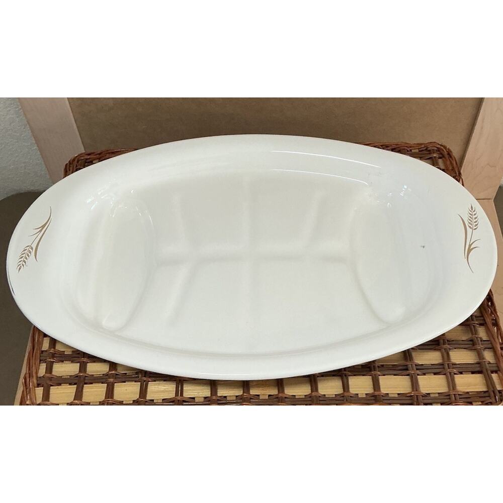 Vintage Corning Ware GOLDEN WHEAT Meat Steak Serving Platter 16.5" x10.25"
